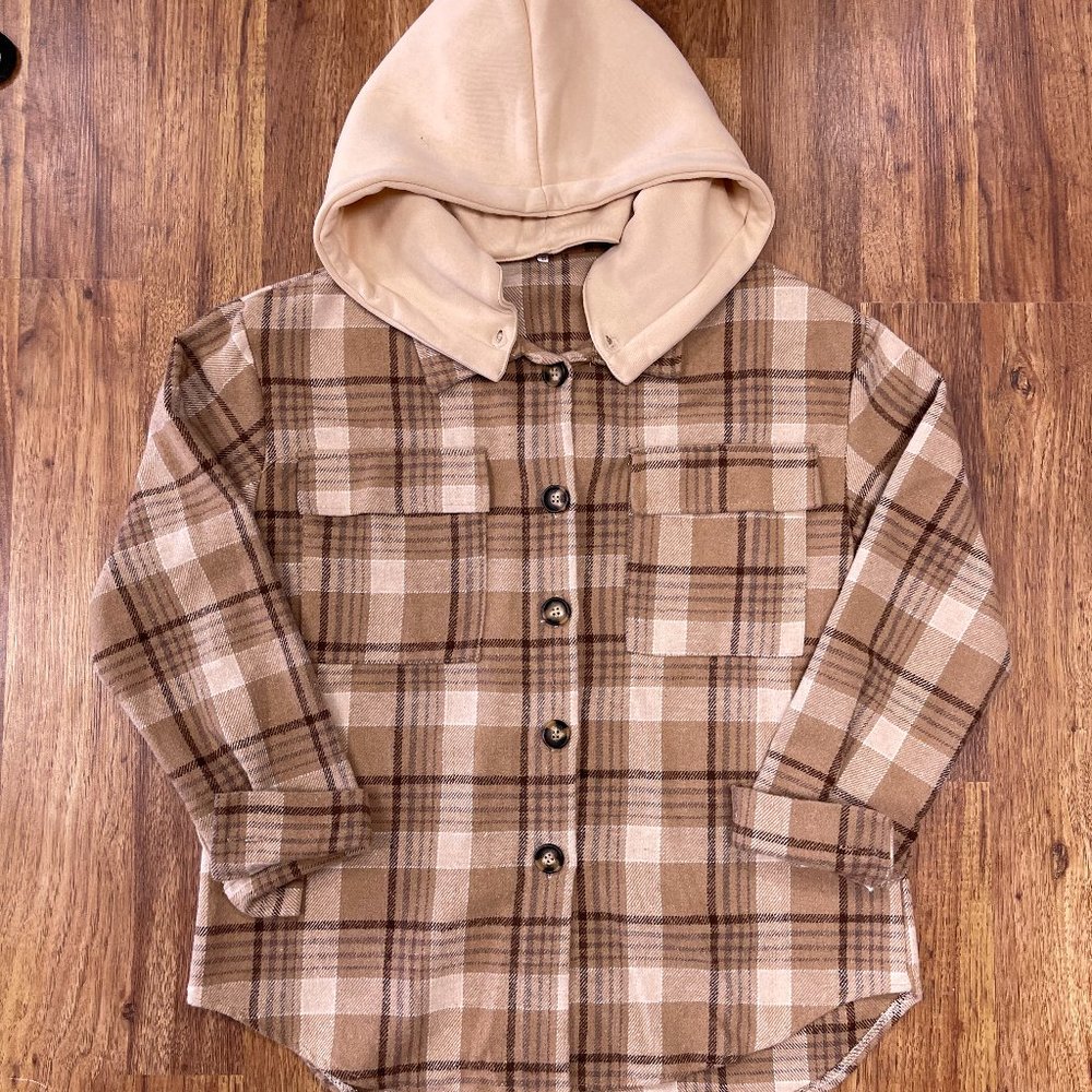 Brown Flannel with removable hood